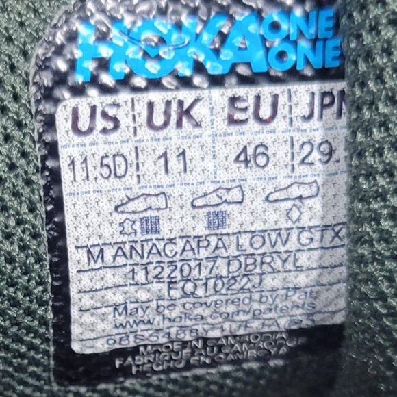 Hoka One One Anacapa Low GORE-TEX Mens Size 11.5D Waterproof Athletic Sneakers - Picture 12 of 12